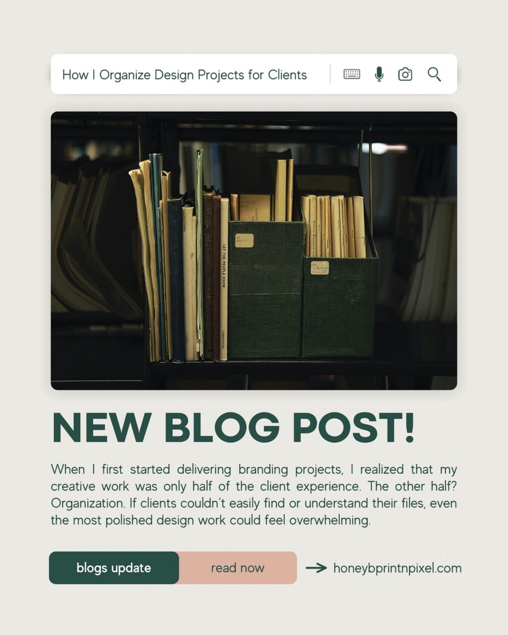 Instagram post from honeybprintnpixel. This post is in position 4.